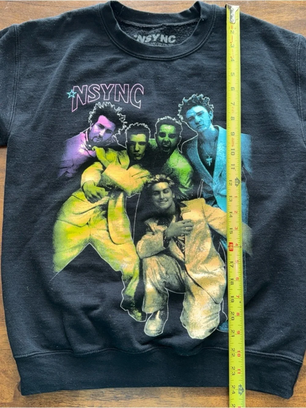 NSYNC Sweatshirt Adult Small Neon & Black Justin Timberlake Lance Bass